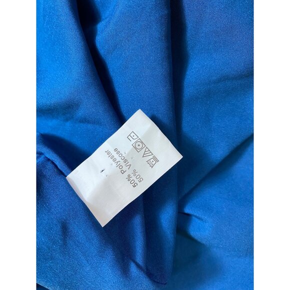 Blue Wrap Dress Swiss Dot XL Boho Western Prairie Classic Seventies Feminine Y2K - Picture 5 of 5